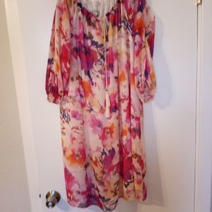 Avenue, Multi-Color Cold Shoulder Casual Dress, Size XL